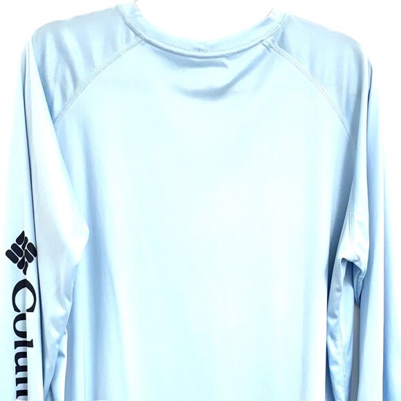 Columbia Womens (2X) Long Sleeve Omni-Shade UVF-50 Sun Prot. Raglan Top Sky Blue - Picture 5 of 9